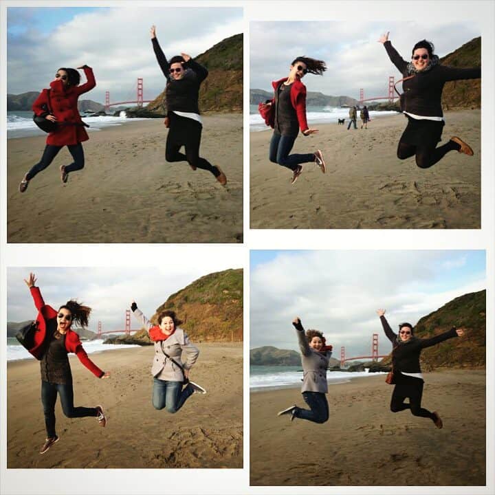 JUMP! Our classic "jumping shot" from Europe made it to the Golden Gate Bridge.
