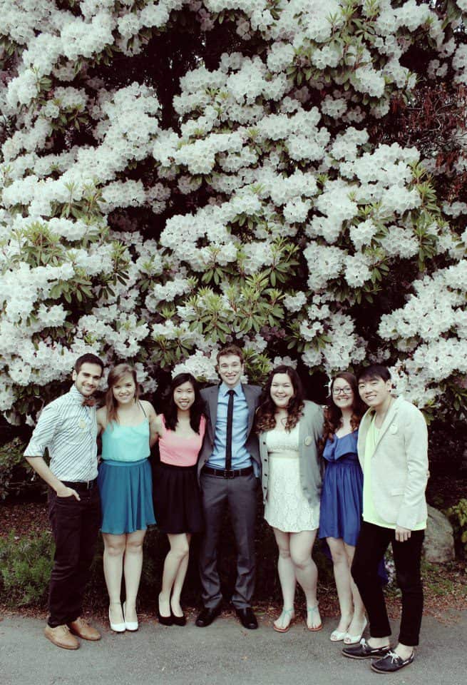 2013: A Year in Review 3 Smiling with my residence advisor team in front of a blossoming tree