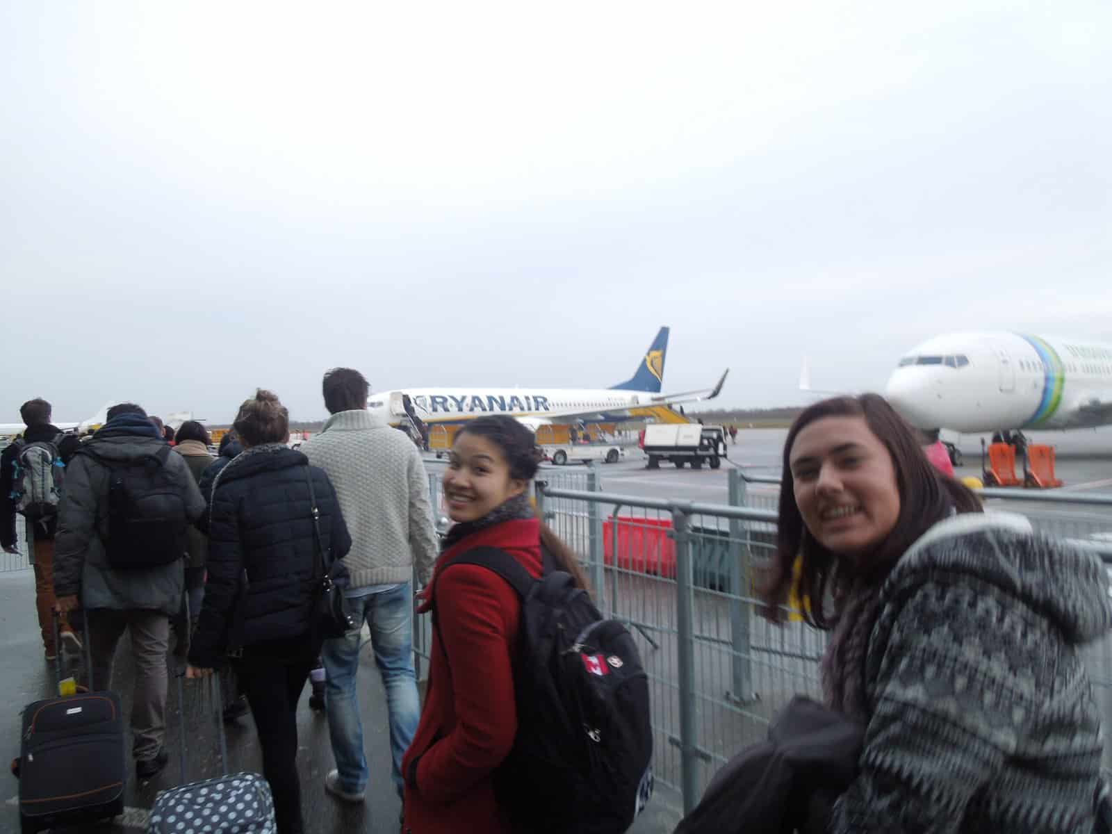 A Winter Weekend in Milan, Italy 2 On the tarmac about to board Ryanair flights to Milan