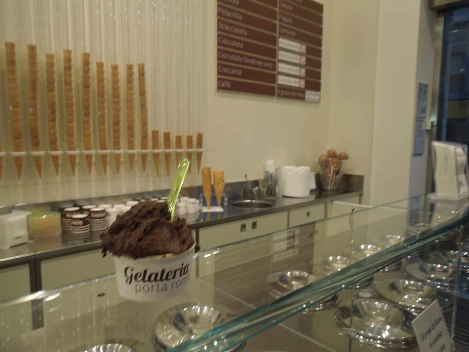 A Winter Weekend in Milan, Italy 5 A scoop of gelato on a counter