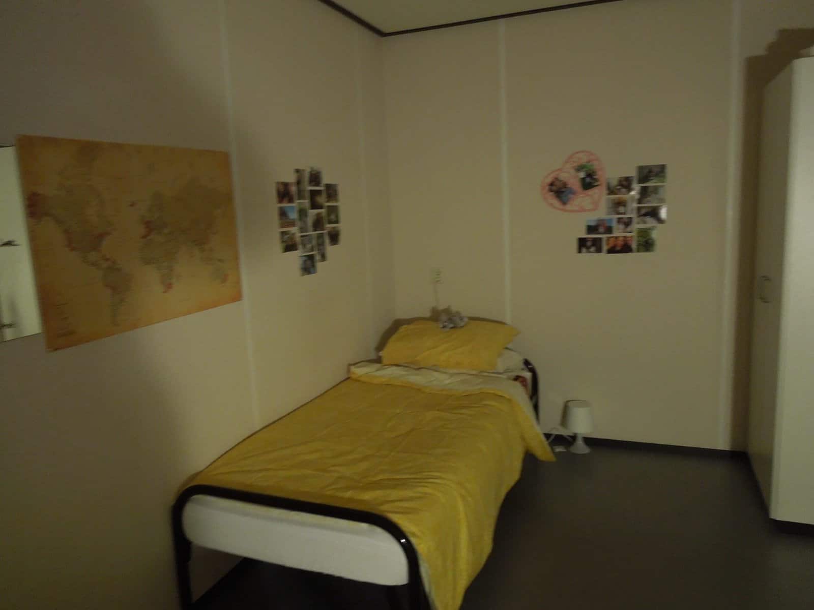 Arriving in Amsterdam to Study Abroad 9 My room in my student housing in Amsterdam with some personalized decor like a map and photos