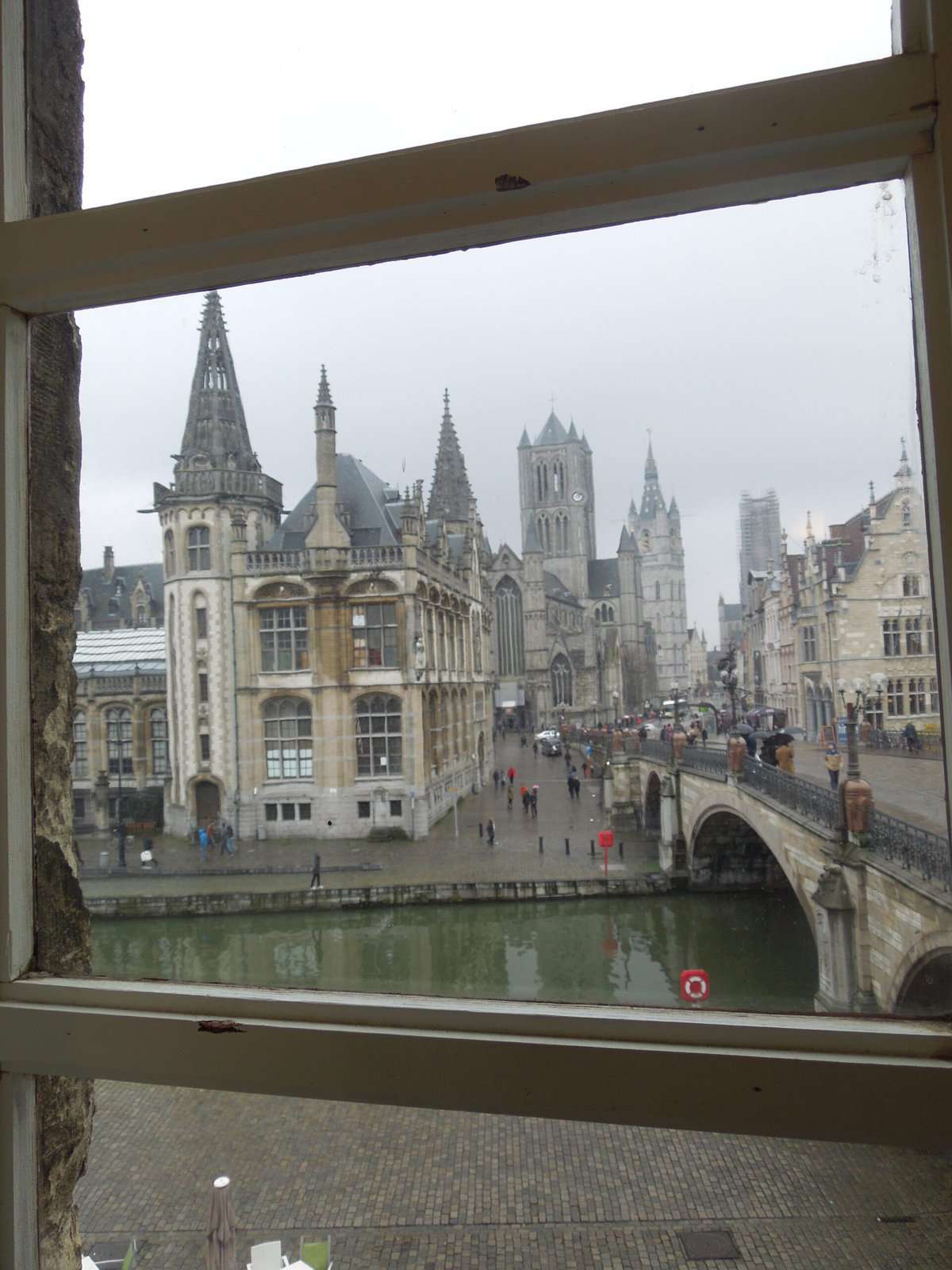 The view from my hostel room in Ghent