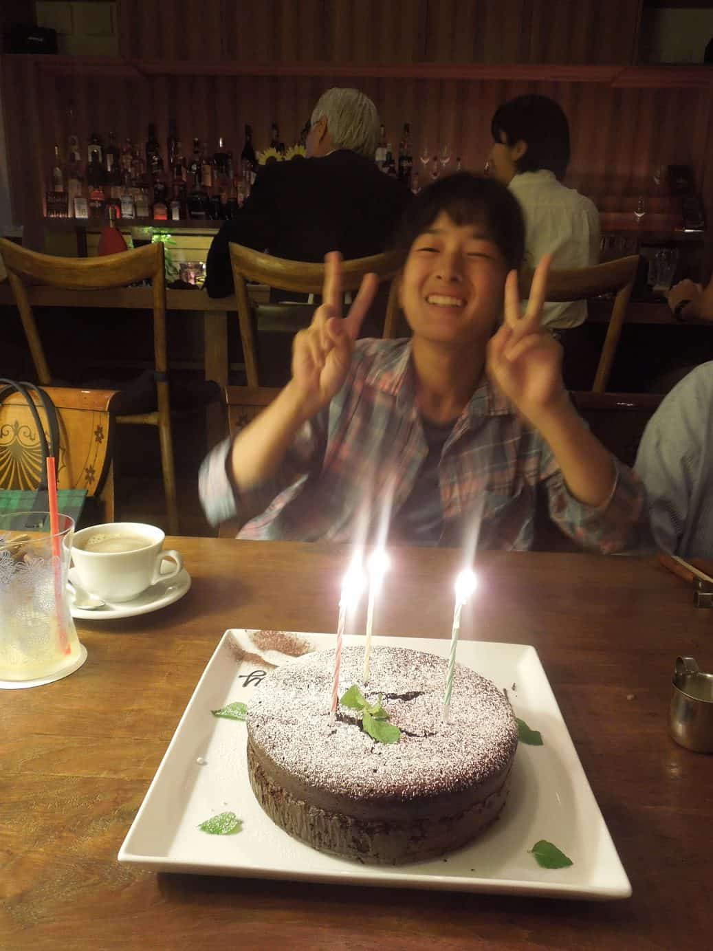 Adventures Around Tokyo with the Kosekis 14 Yuko smiling with her birthday cake