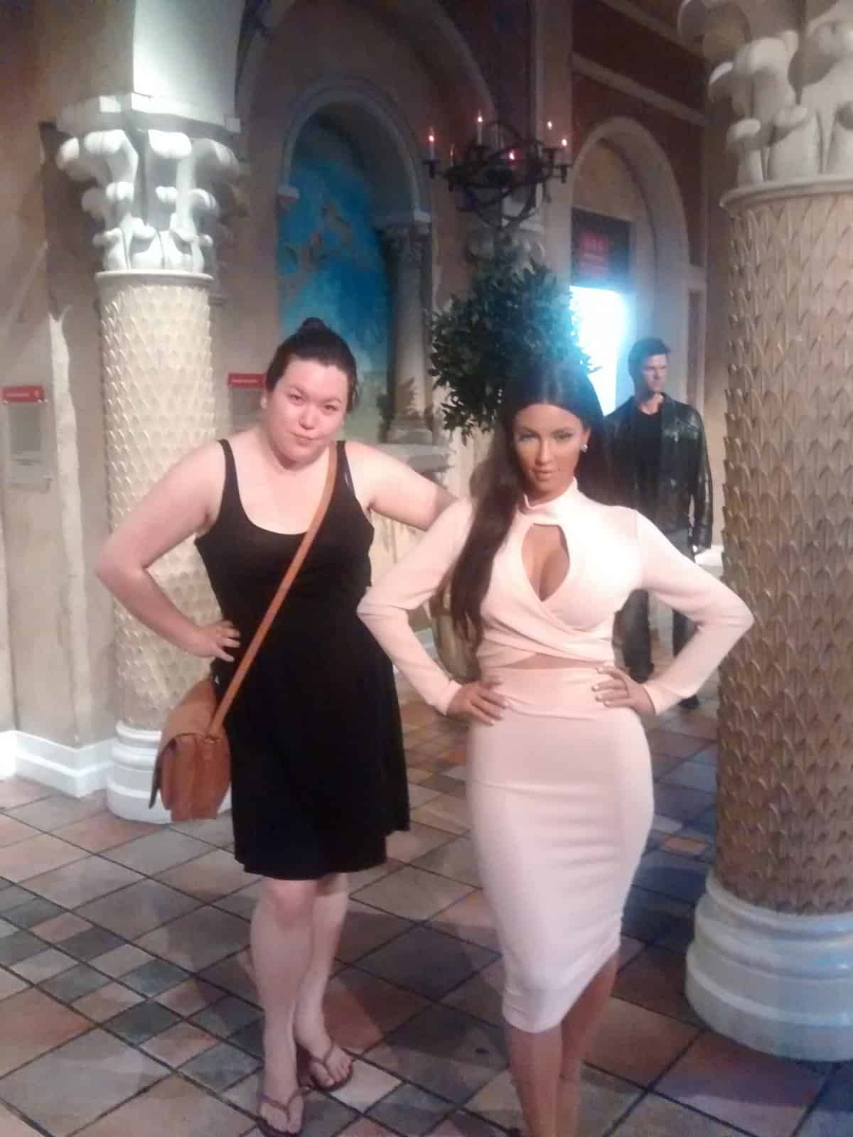 New York City: Must Sees & Maybe Passes 4 Riana posing next to Kim Kardashian at a wax museum