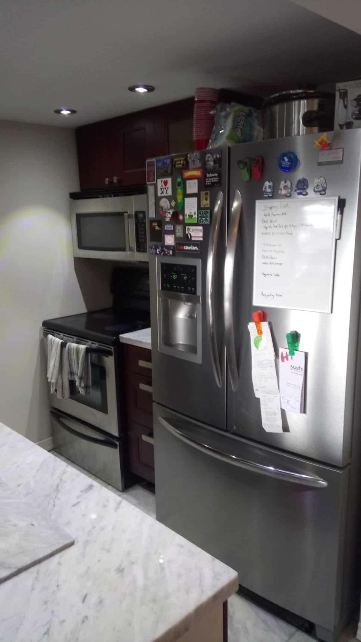 Welcome to Our Home in New Westminster, BC 6 Our kitchen with large stainless steel fridge