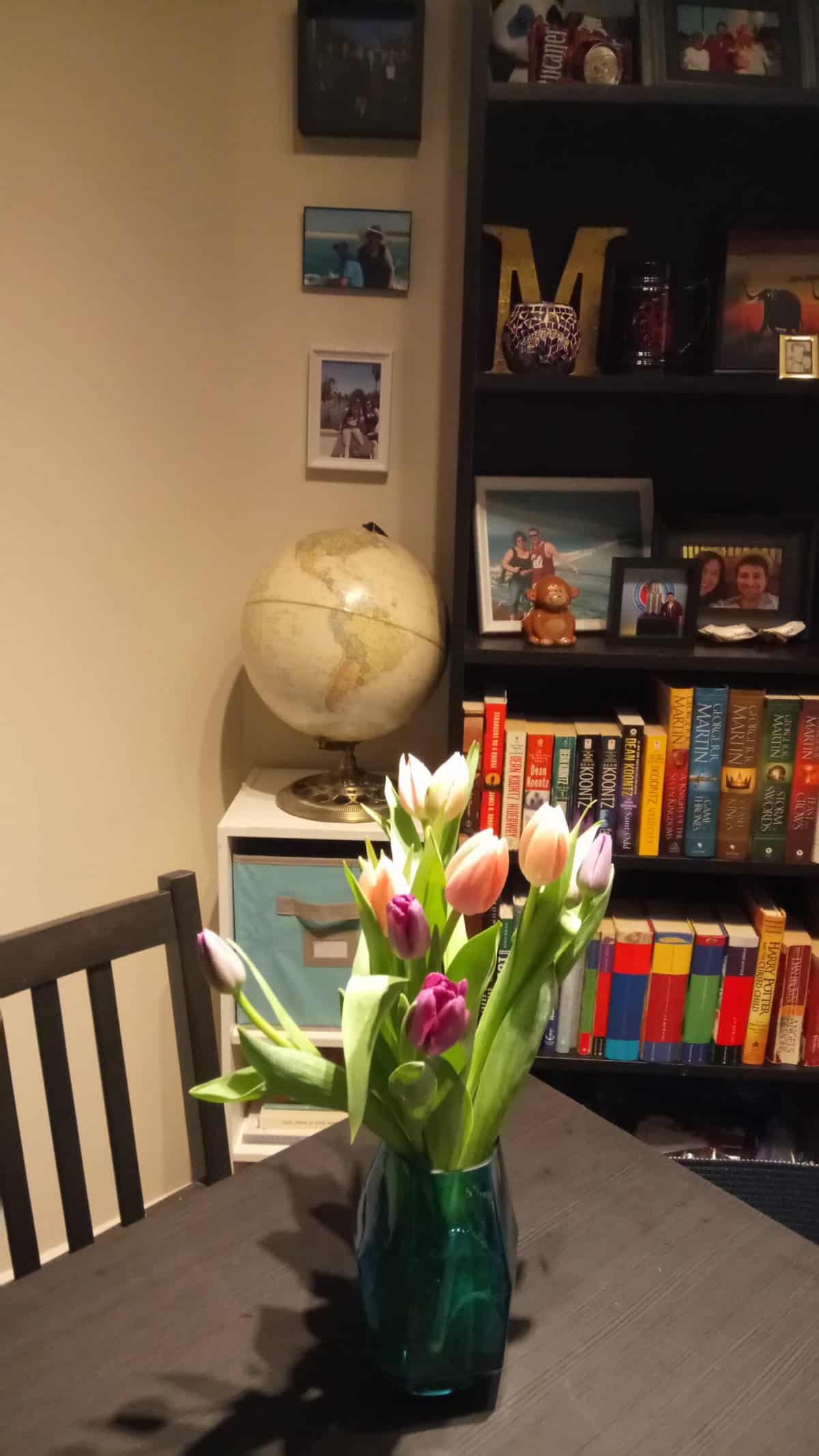 Welcome to Our Home in New Westminster, BC 11 tulips on the dining table