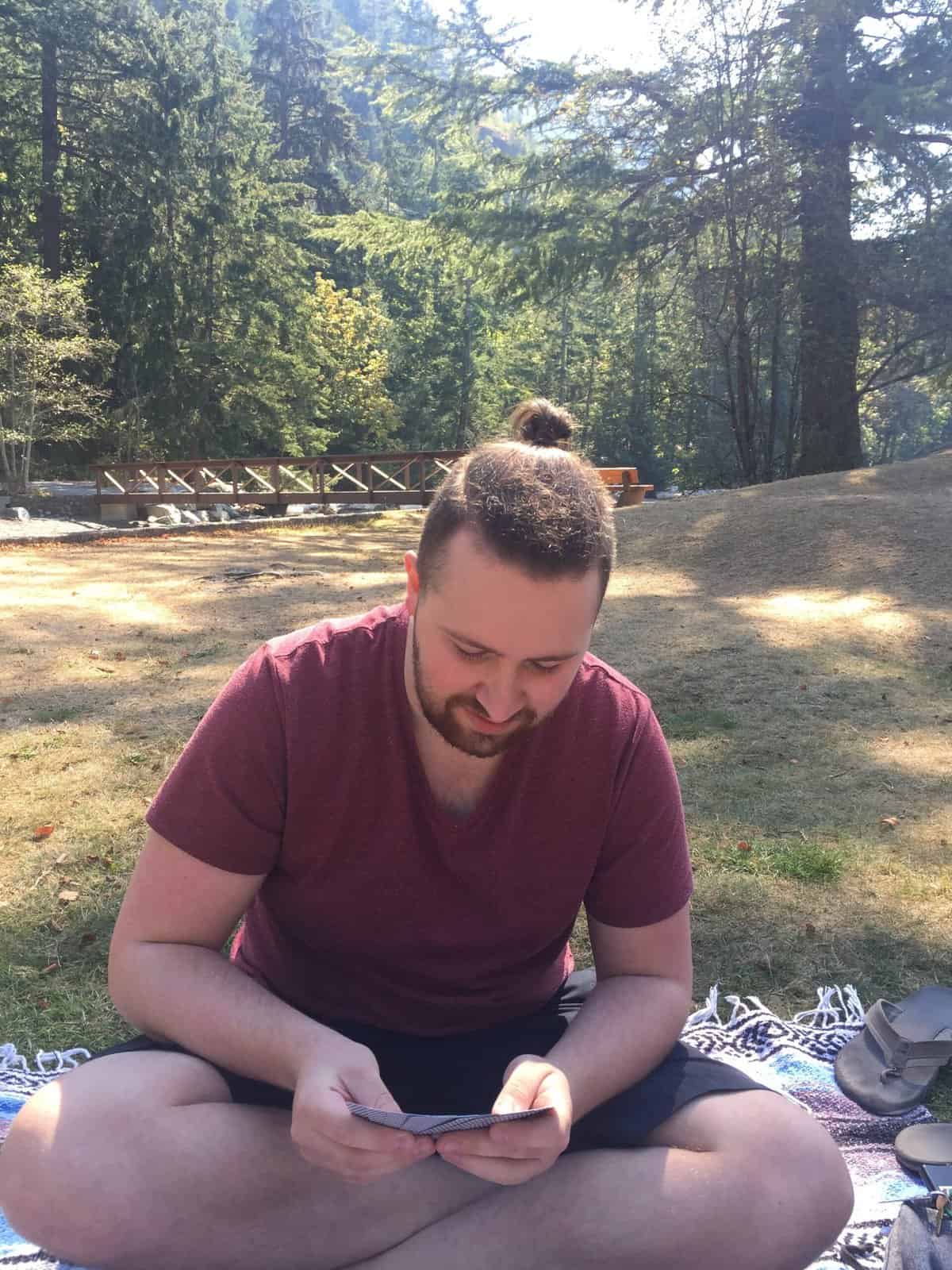 Playing cards while camping in BC
