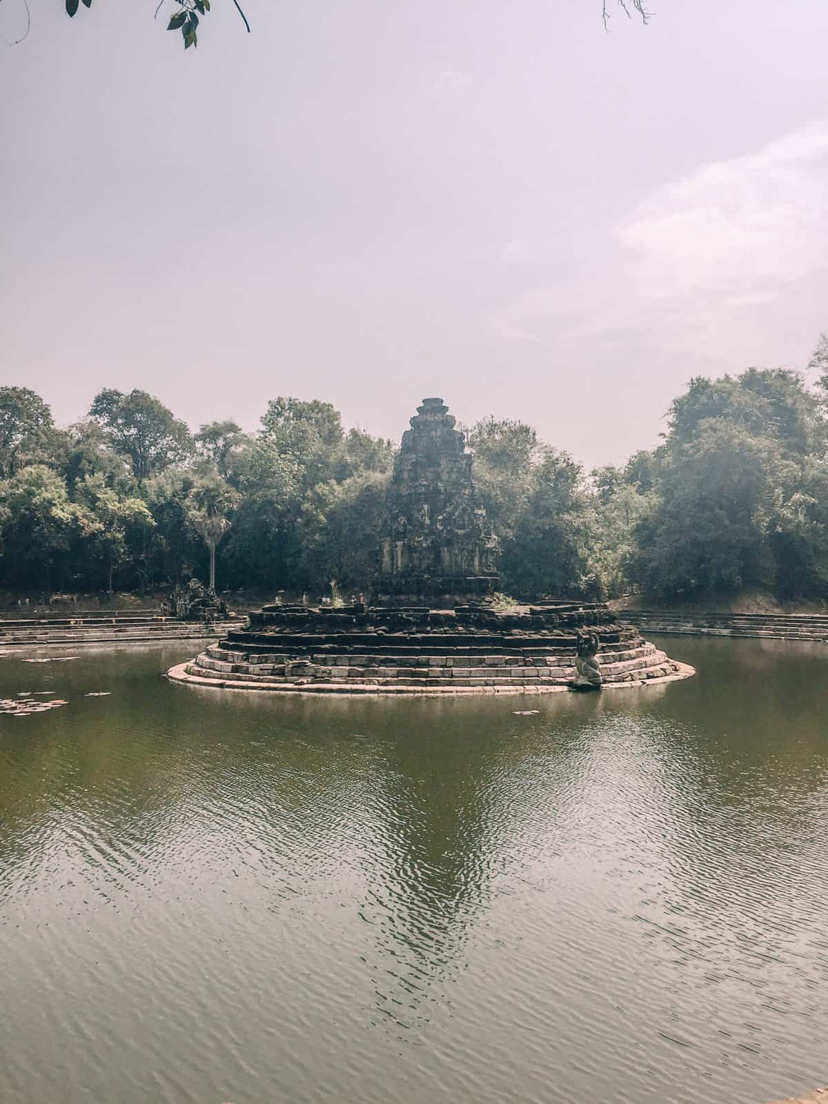 The Best and Worst of Southeast Asia 6 Neak Pean temple out in the water in Siem Reap, Cambodia