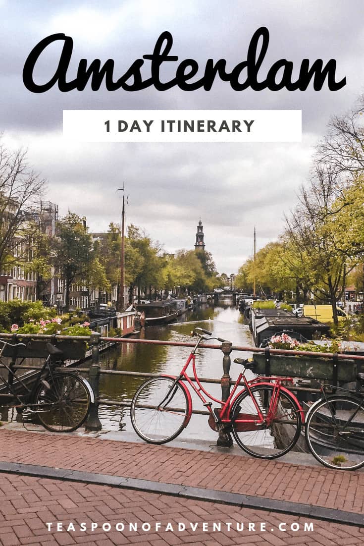 One Day in Amsterdam Itinerary 21 Amsterdam is one of the coolest cities in the world with its skinny houses, canals, bikes and pancakes. Here's exactly how to spend one day in Amsterdam and make the most of your time in this charming Dutch city! #amsterdam #traveltips #travel