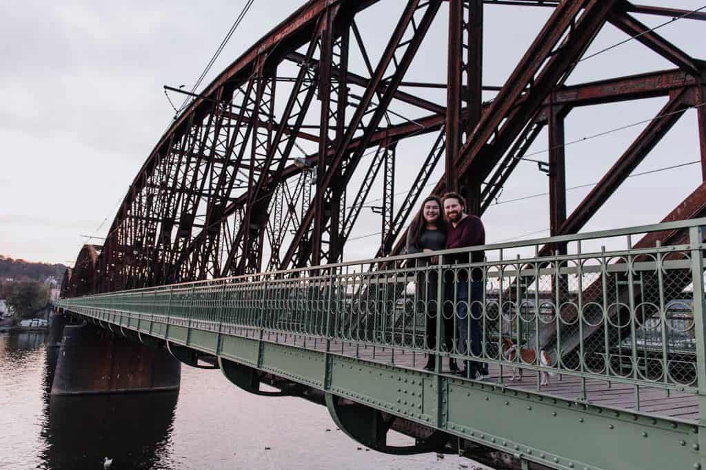Our Family Photos in Prague 21 Bridge over the Vltava River