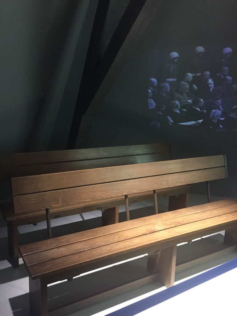 What Is There to Do in Nuremberg? 4 The bench where the convicted sat during the Nuremberg Trials
