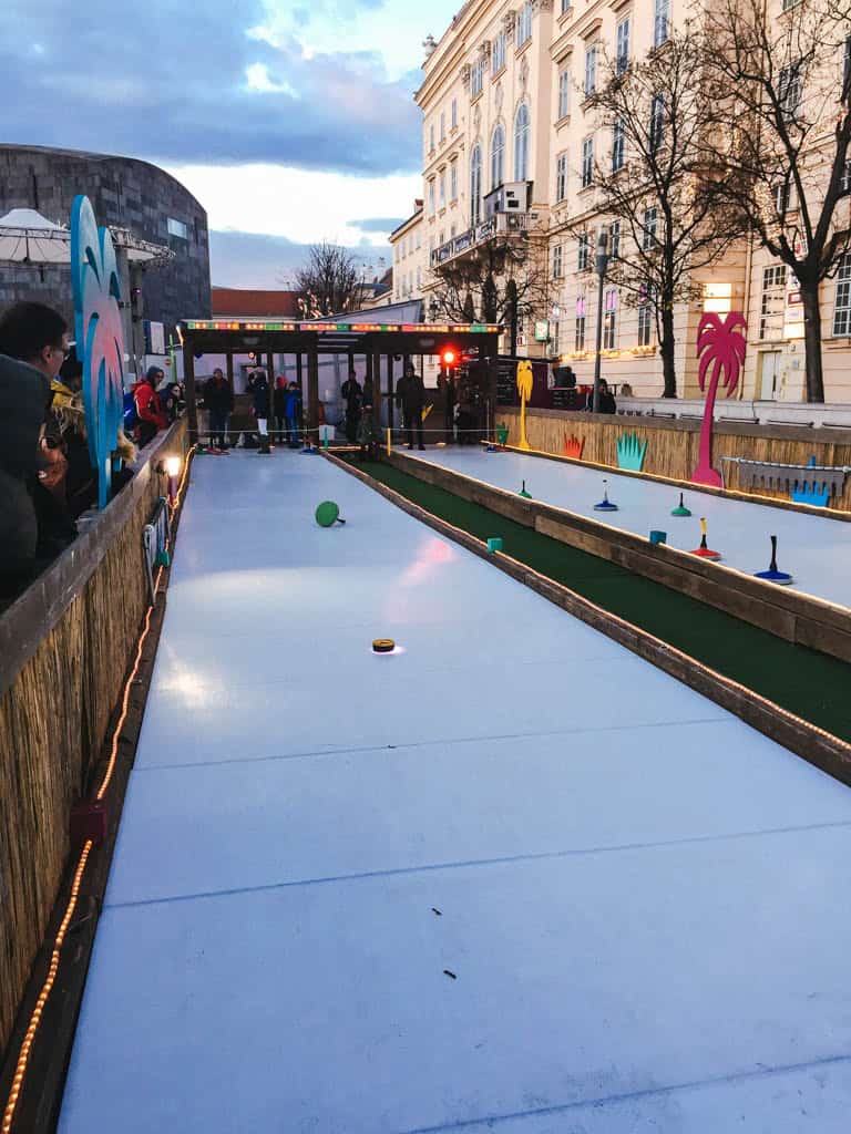 The Ultimate European Christmas Market Road Trip 24 Shuffle board at Museumquarter at the Vienna Christmas Markets