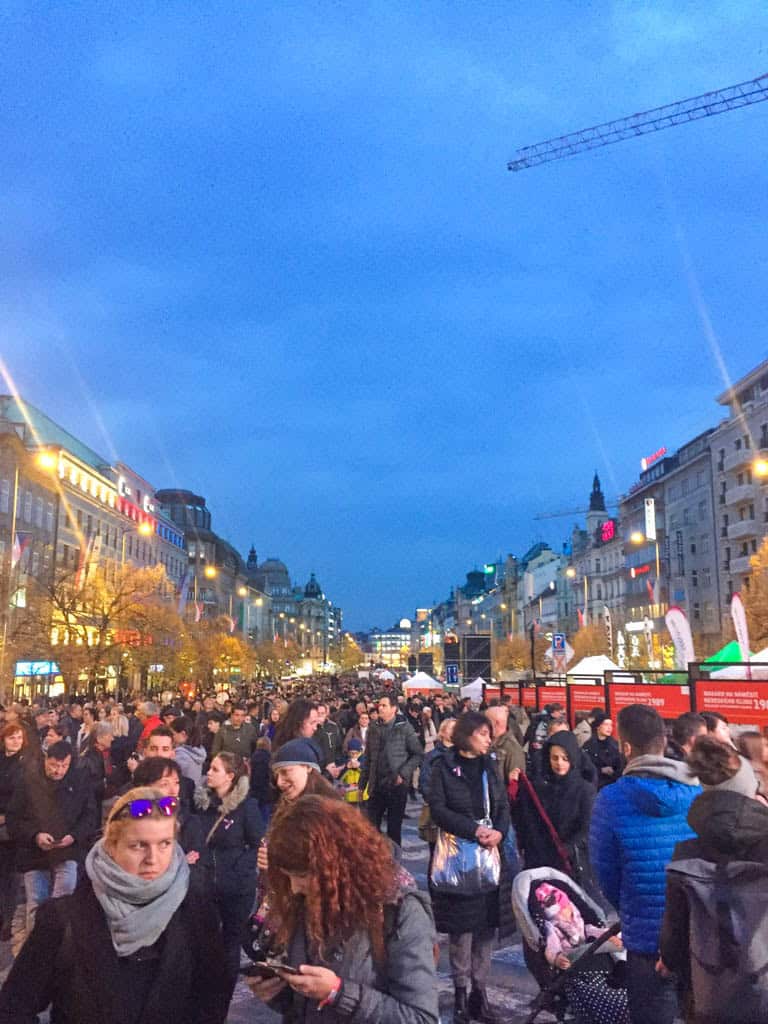 The Ultimate European Christmas Market Road Trip 6 Crowds on Wenceslas Square in Prague for the Christmas Market