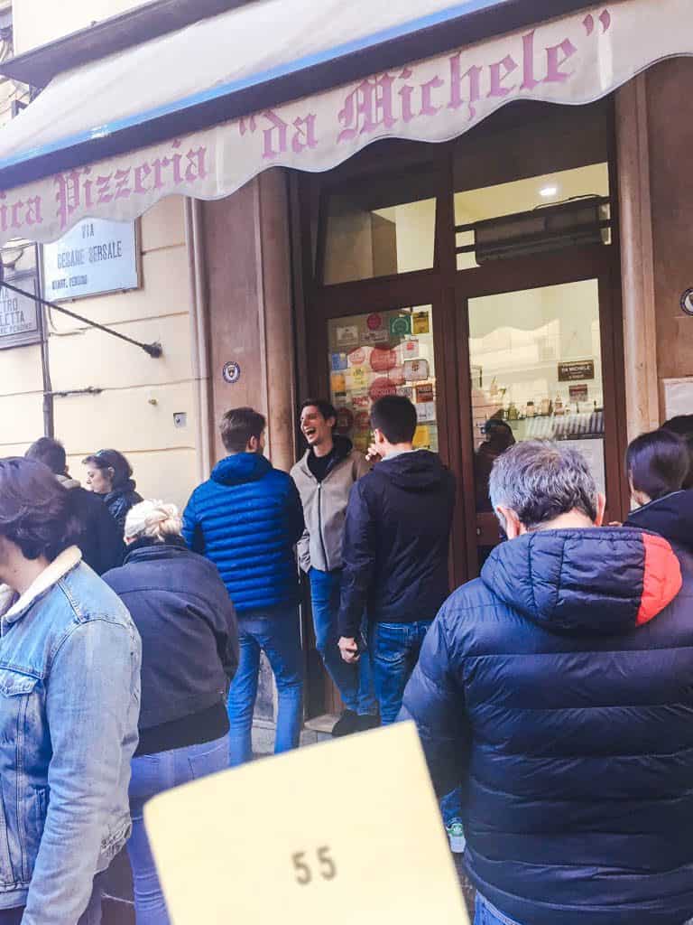 Where to Eat in Naples, Italy 3 Lining up outside Pizzeria da Michele