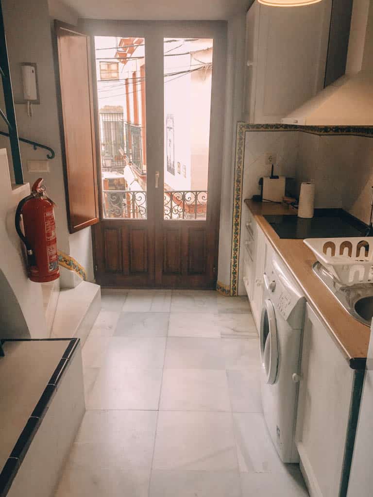 kitchen in our apartment in Seville