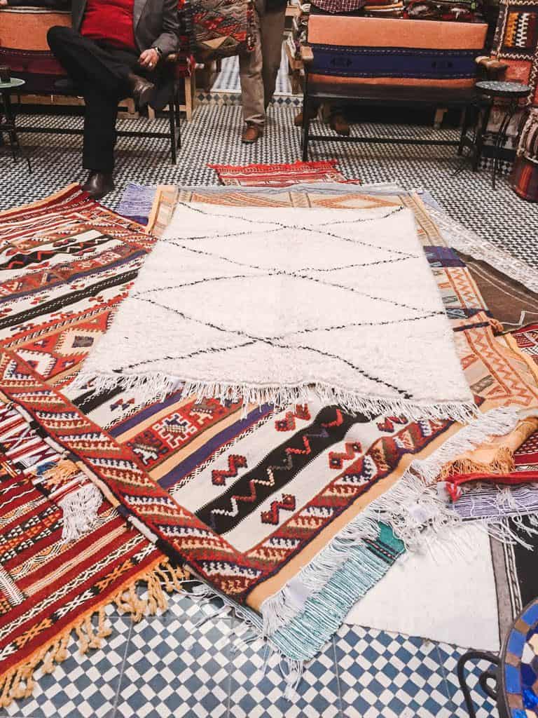 Berber carpet factory in Fes
