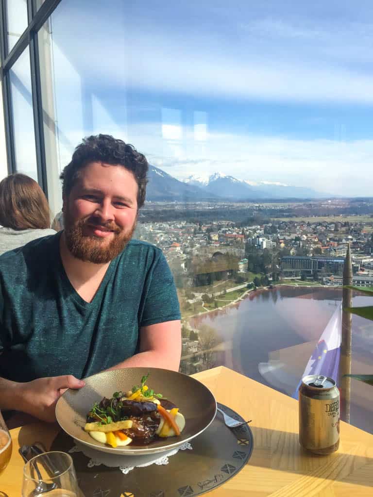 One Week in Slovenia 11 Enjoying lunch at the Lake Bled Castle restaurant