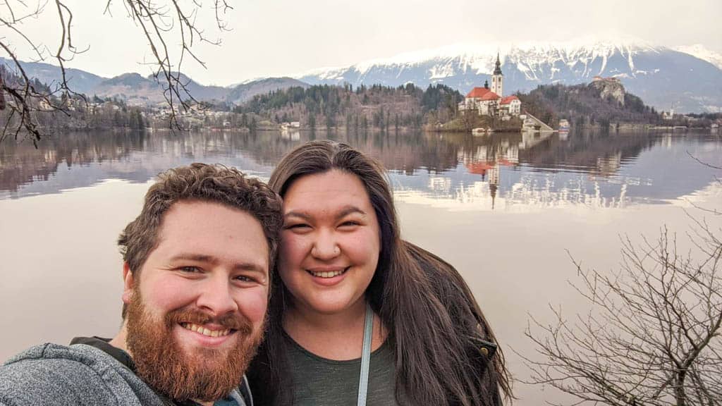 One Week in Slovenia 16 selfie at Lake Bled, Slovenia