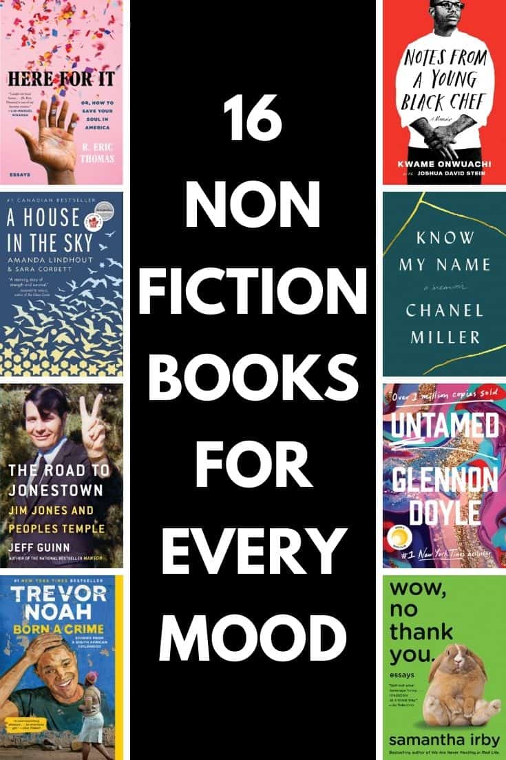 Nonfiction November: A Nonfiction Book for Every Mood 20 Nonfiction books for every mood! Whether you love nonfiction or prefer fiction, this reading list will give you the perfect book based on your mood. Want to cry, laugh, learn, be inspired or get lost? I have a book for you! #bookblogger #book #books #bookblog #reading #readinglist #read #tbr #memoir #audiobook #ebook #beachread #fiction #nonfiction #biblioblog #bookbloggers #bookreviews #booklove #booklife #bookworm