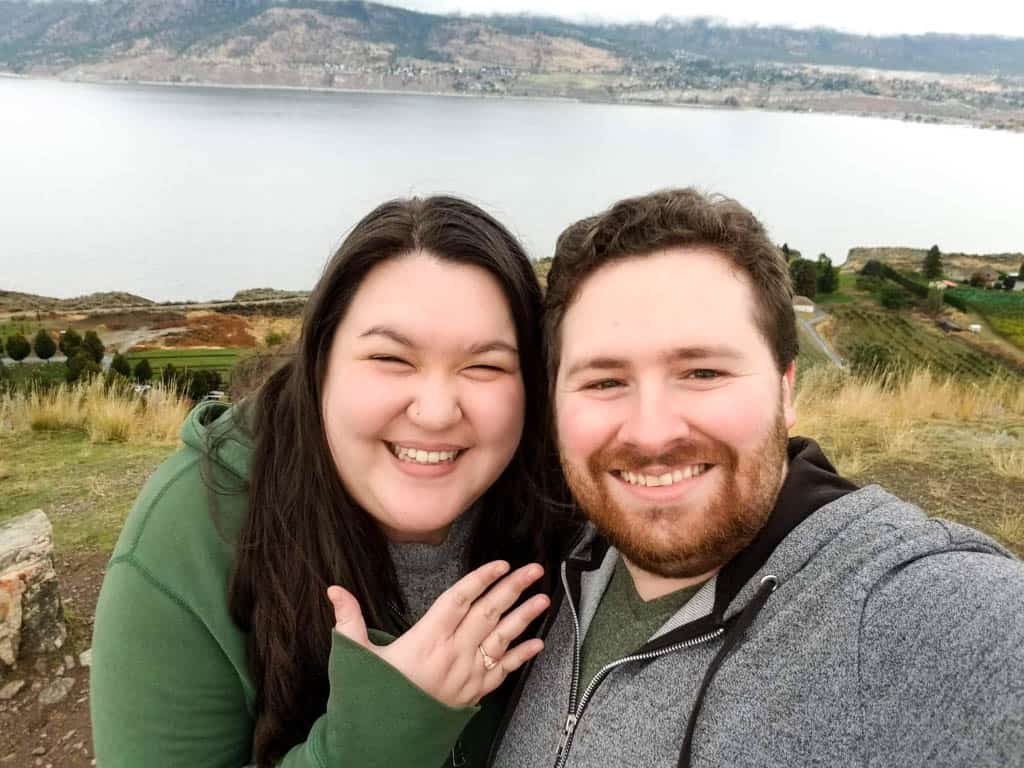Getting engaged on Munson Mountain in Penticton, BC