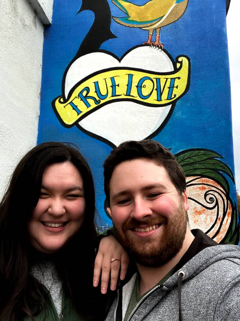 Selfie in front of the True Love street art in Penticton