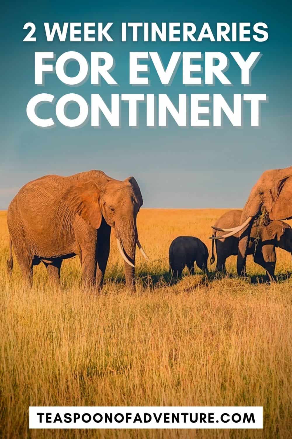 Two Week Itineraries for Every Continent 4 2 WEEK ITINERARY for every continent! How to spend two weeks in every continent, as if it were your first and only visit! What places make the cut? #travel #wanderlust #traveltips #backpacking #travelideas #travelinspiration #travelquotes #itinerary #europe #southamerica #northamerica #asia #africa #australia #oceania