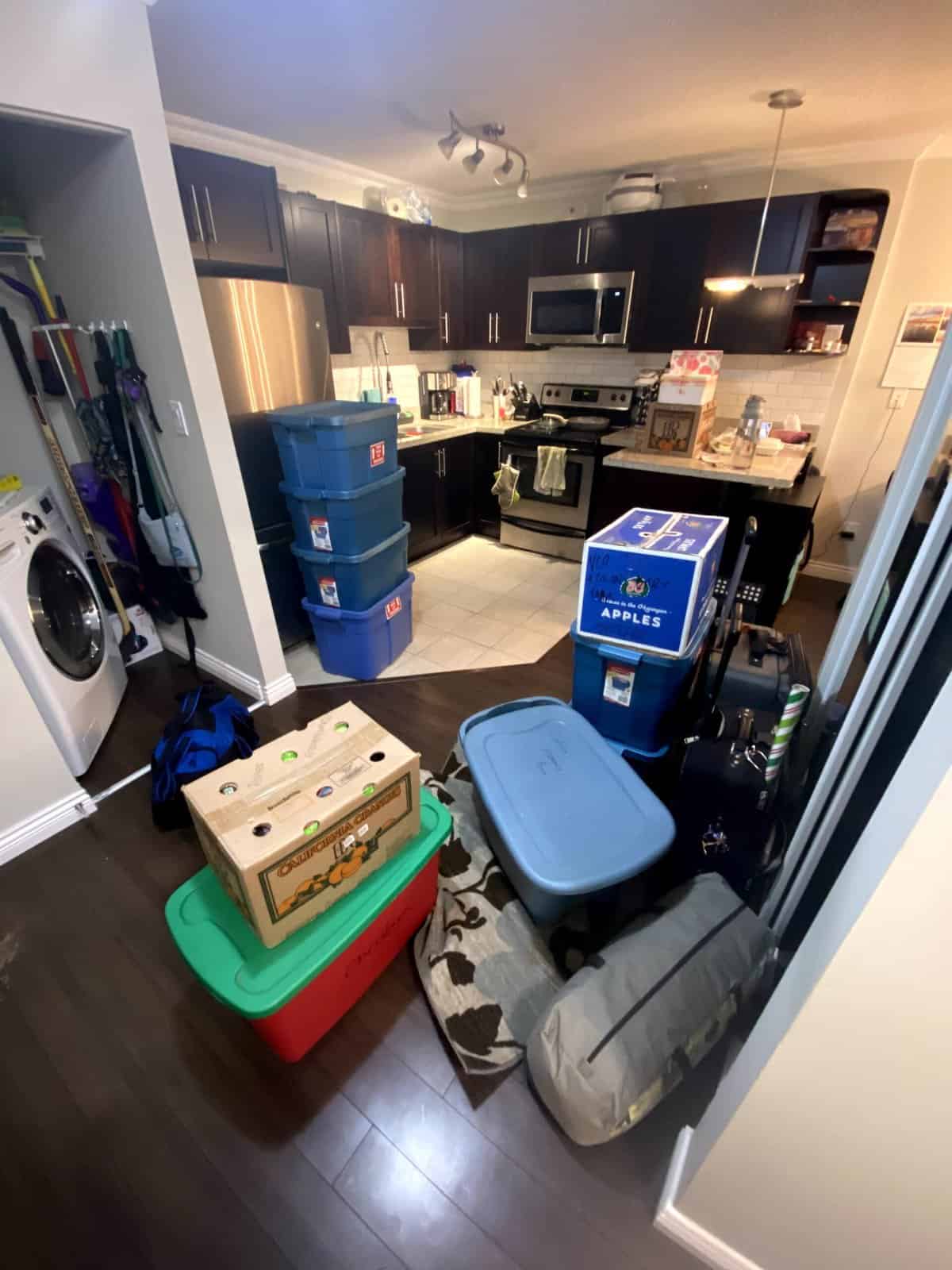 boxes in an apartment