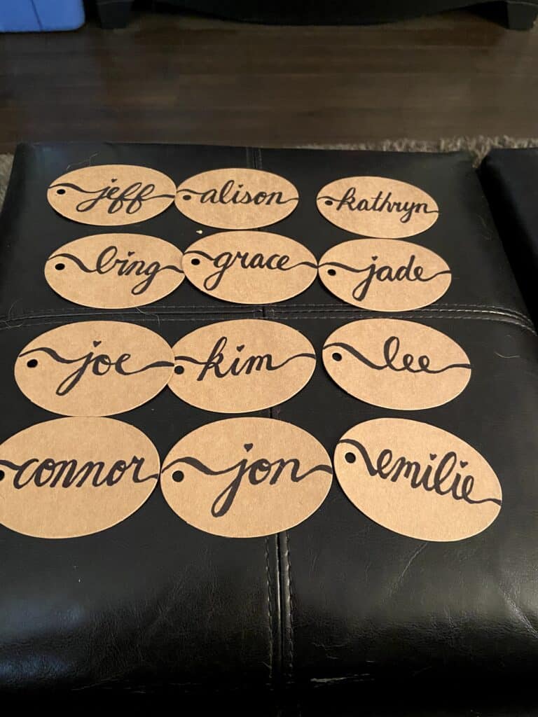 Which Wedding Traditions Did We Actually End Up Skipping? 17 calligraphy assigned seat cards for our wedding ceremony