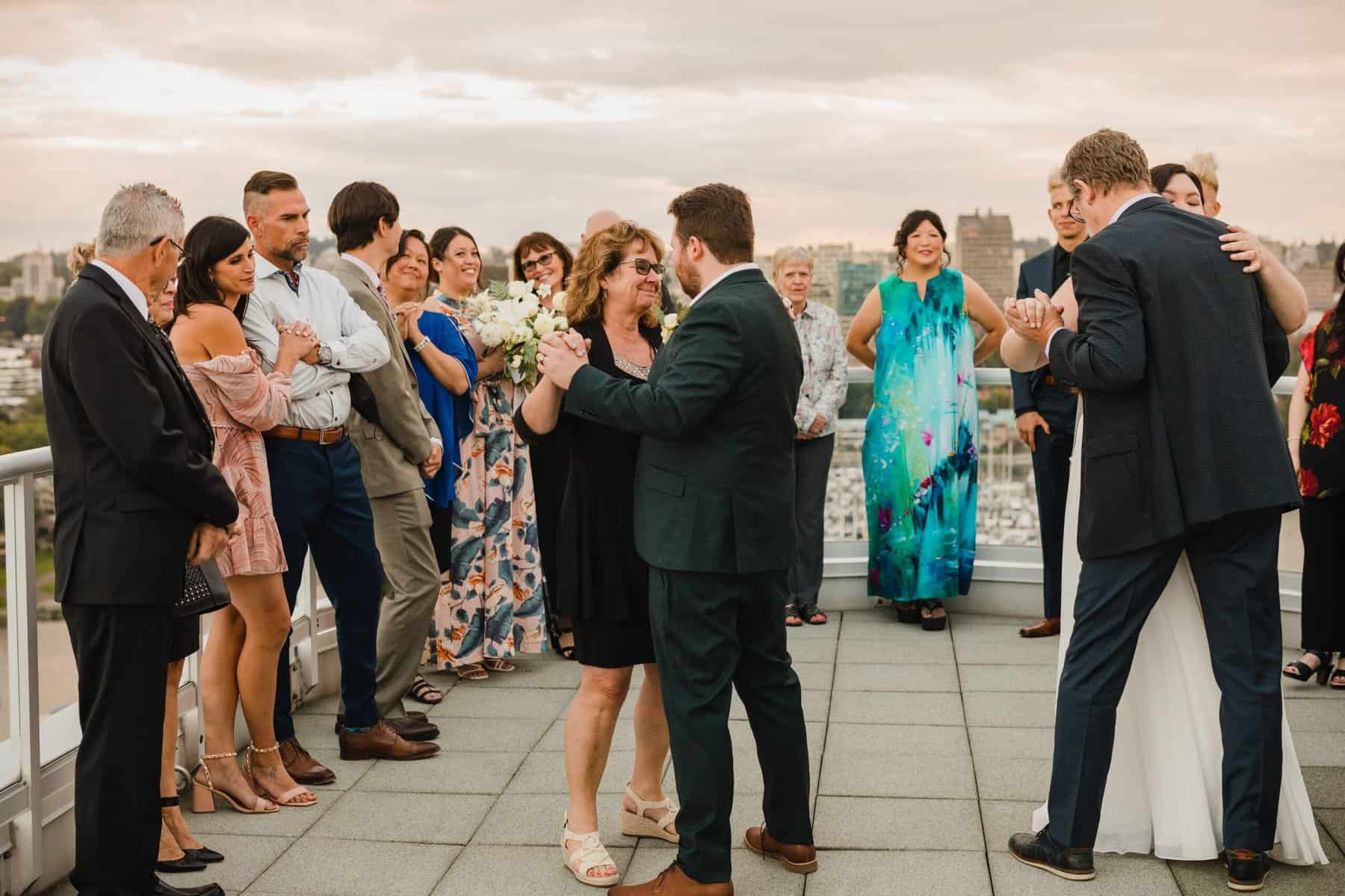 yaletown rooftop wedding parent child dance