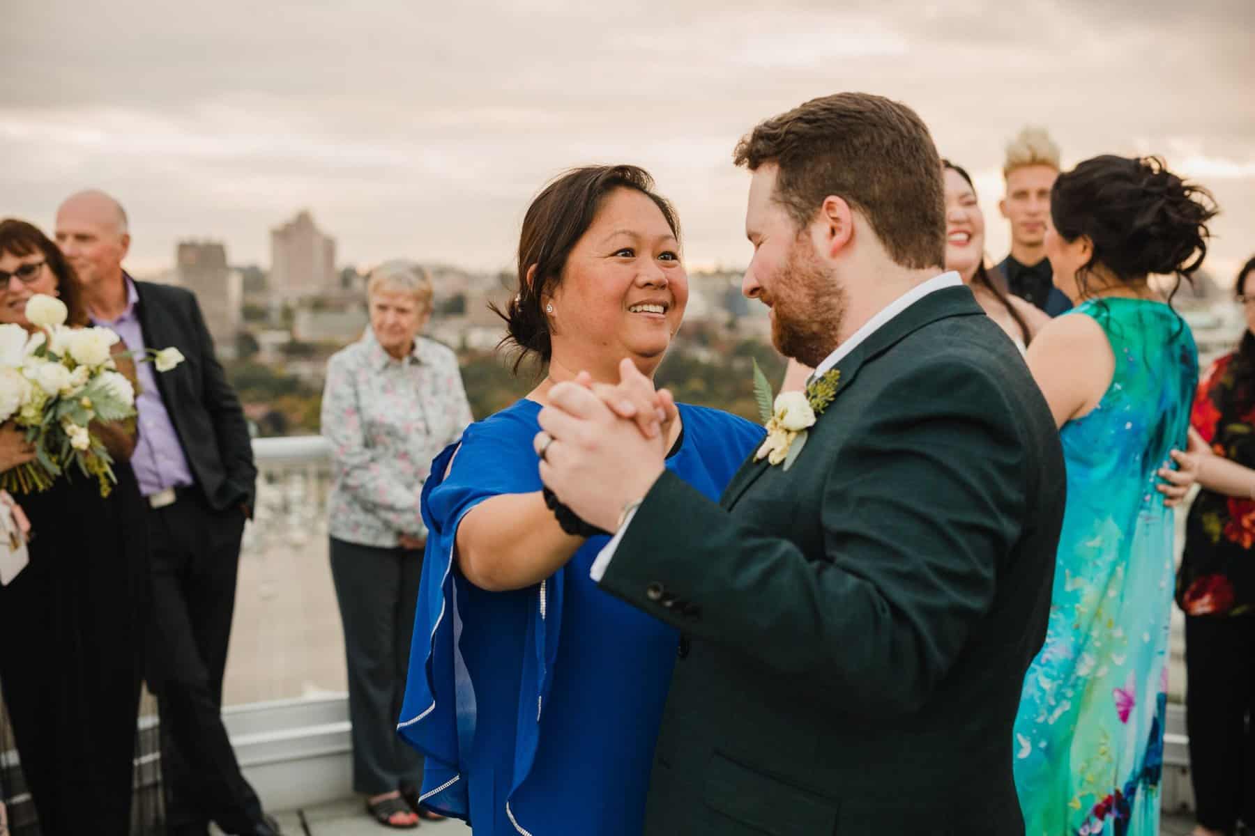 yaletown rooftop wedding parent child dance