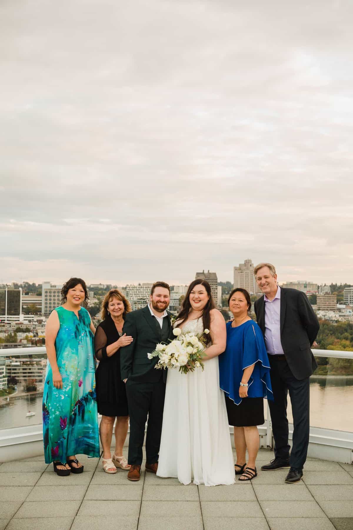 yaletown wedding rooftop photo parents