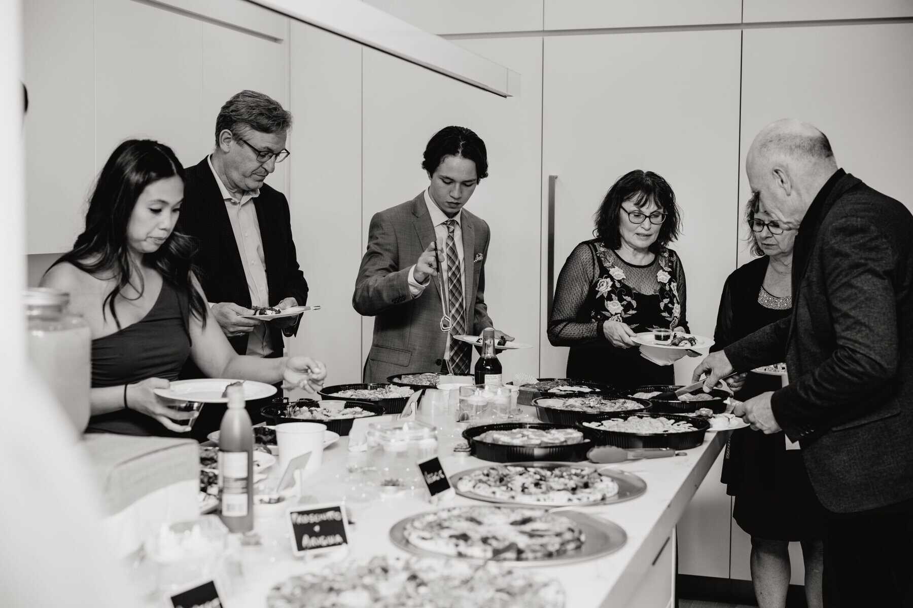 sushi and pizza dinner reception at yaletown wedding