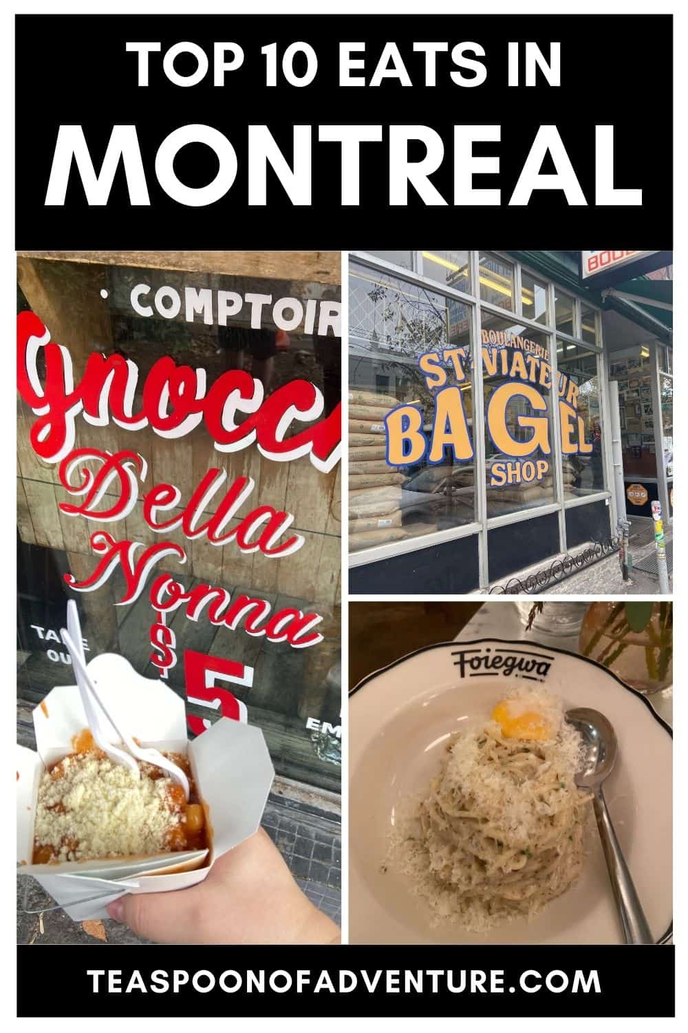 WHERE TO EAT IN MONTREAL: The top 10 meals you must eat in Montreal, Quebec, Canada! From poutine and bagels to so much more, enjoy your trip to Montreal with these delicious eats! #foodie #montreal #poutine #bagels #travel #canada #quebec #travelitinerary #travelblog #foodblog
