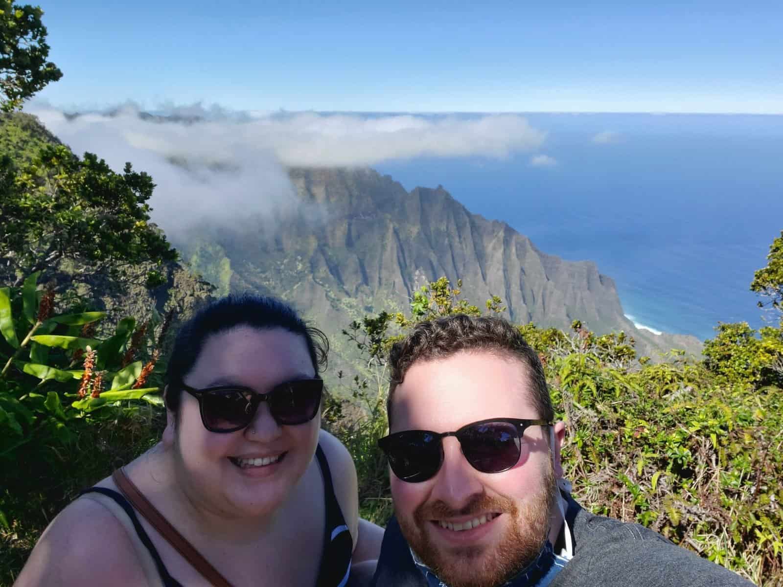 Month in Review: January 2022 9 Waimea Canyon viewpoint selfie in Kauai, Hawaii