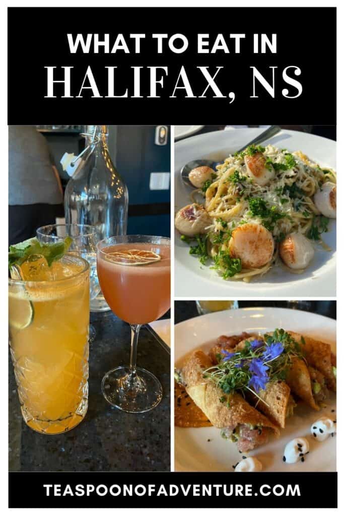 What to Eat in Halifax, Nova Scotia, Canada 31 WHERE TO EAT IN HALIFAX, NOVA SCOTIA! Halifax, Canada is a foodie destination that should be on your travel list. Check out 14 things to eat in Halifax including lobster pasta, donair, chocolates and more! #foodie #seafood #chocolate #halifax #travel #novascotia #peggyscove #canada