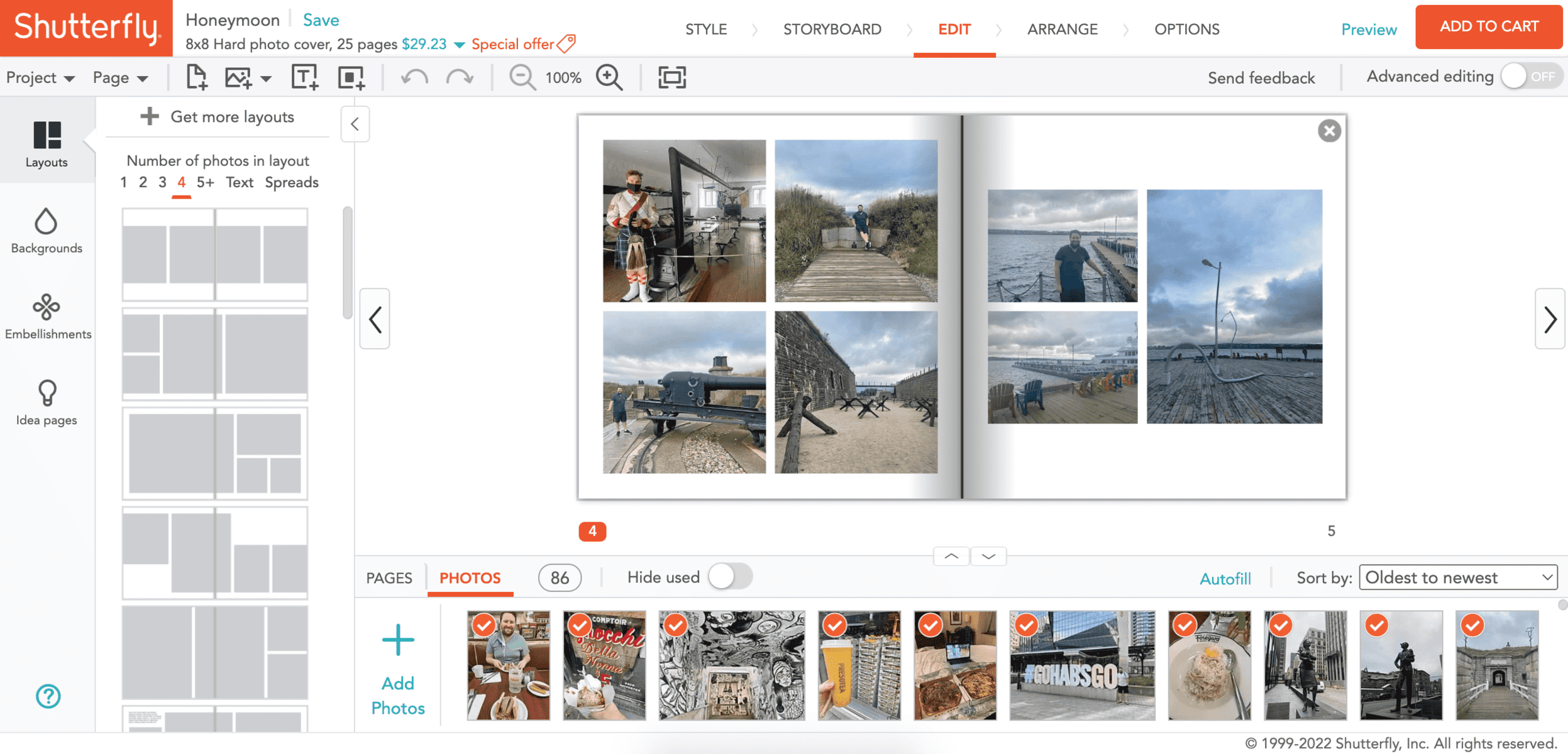 Shutterfly photo book creator