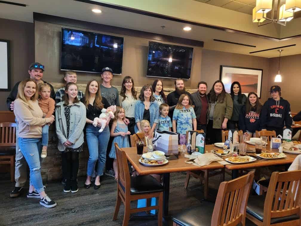 Month in Review: April 2022 15 family photo at Uncle George birthday dinner at White Spot in Langley