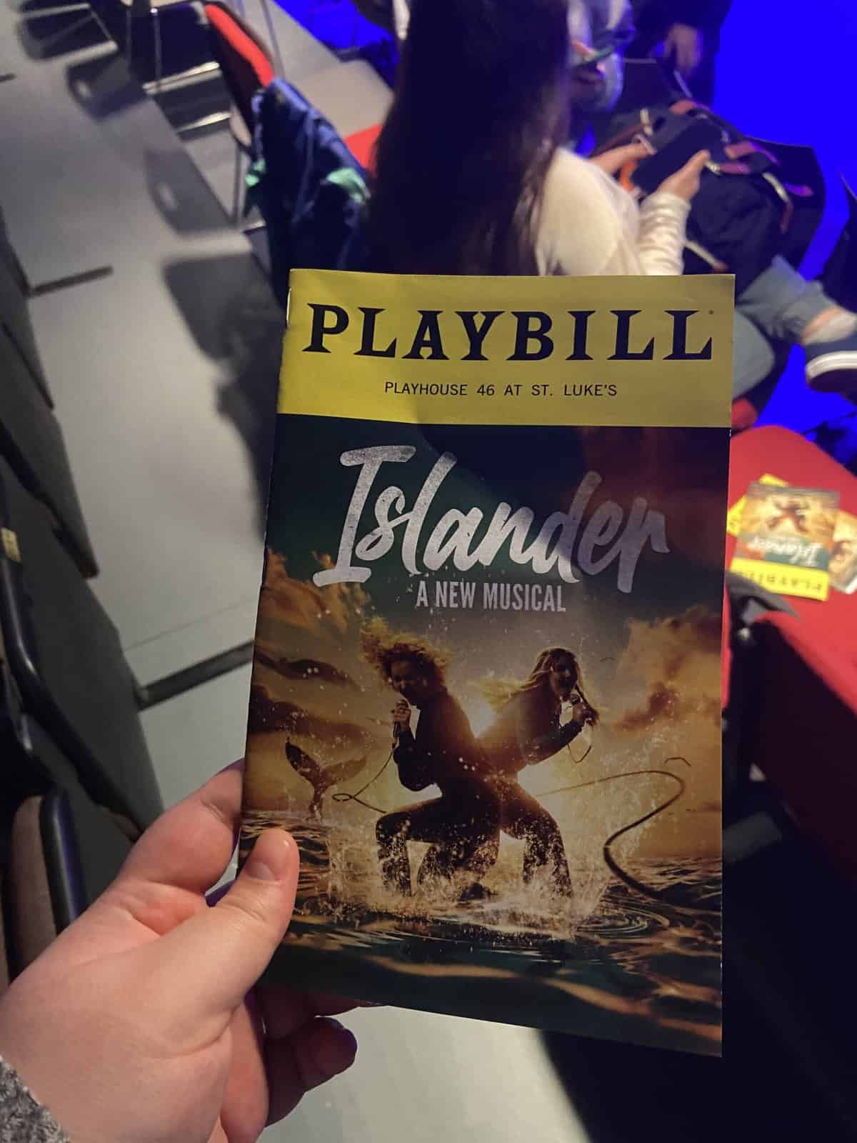 Islander playbill for broadway show in New York City