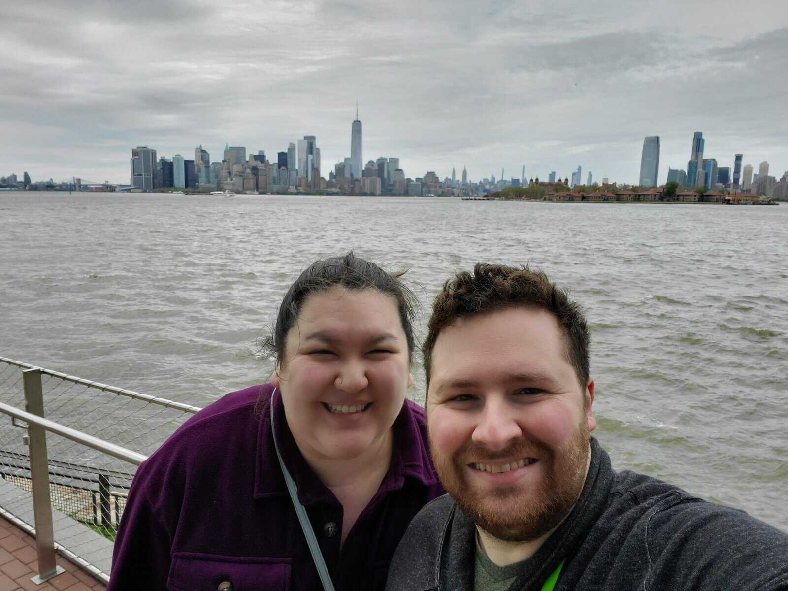 Colin and I on Statue of Liberty cruise out to Ellis Island
