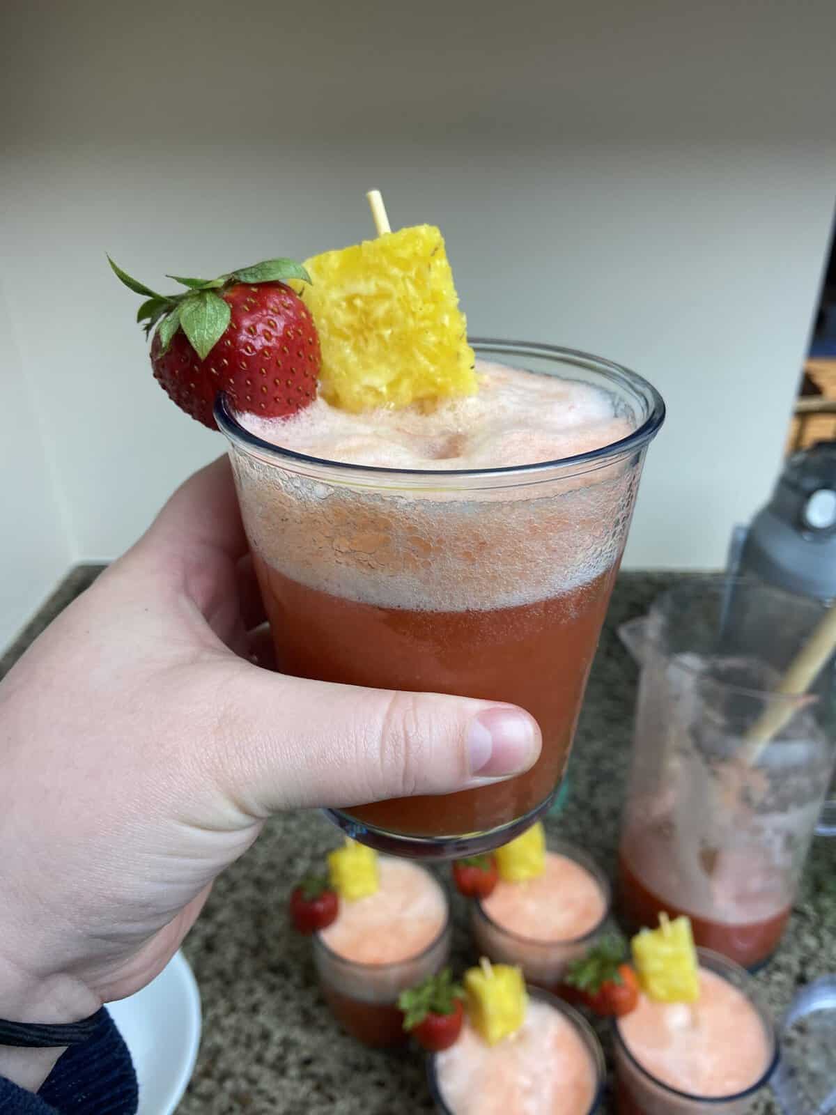 Fruit mocktails on the patio