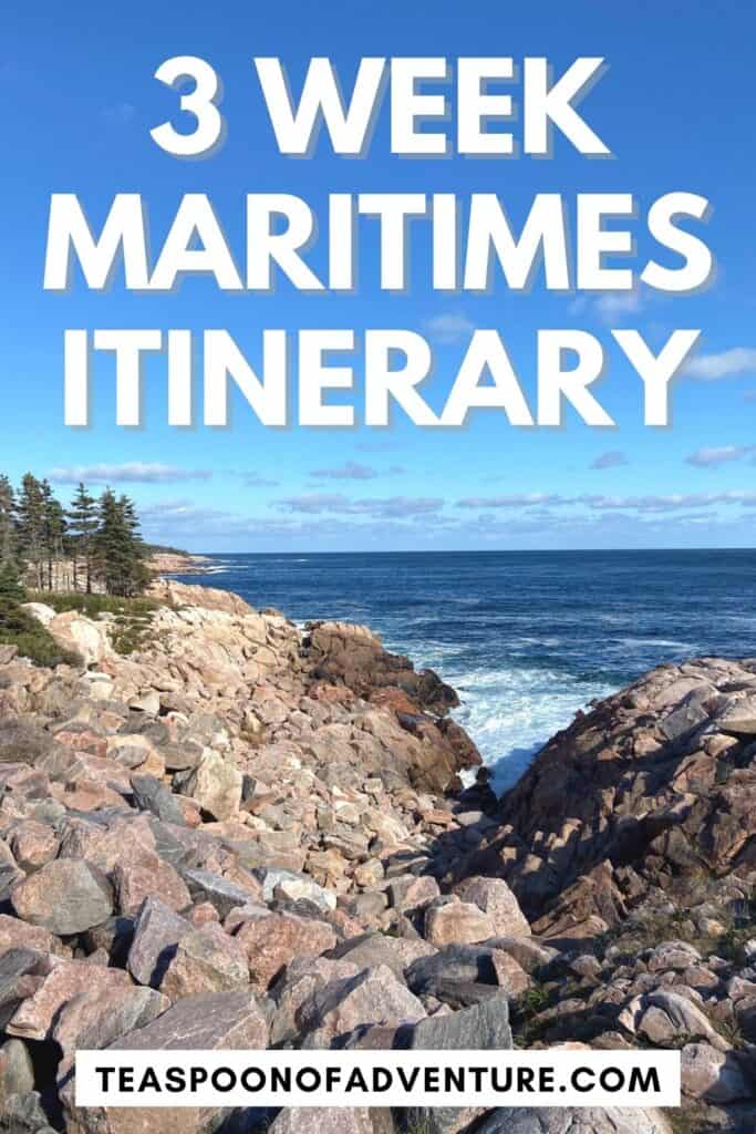 3 weeks in Atlantic Canada! Check out my itinerary for the perfect Atlantic Canada honeymoon or trip to the Maritimes featuring fresh seafood and beautiful scenery! #atlanticcanada #canada #travel #honeymoon #canadahoneymoon #maritimes #tripitinerary #honeymoontips