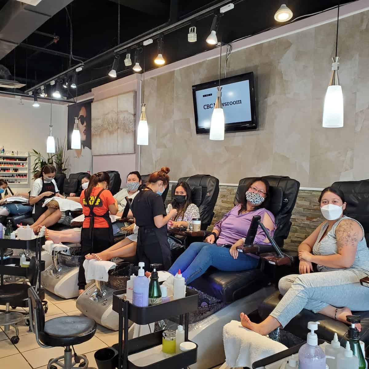 The 15 Best Moments From Our Wedding Day 6 getting our nails done before the wedding