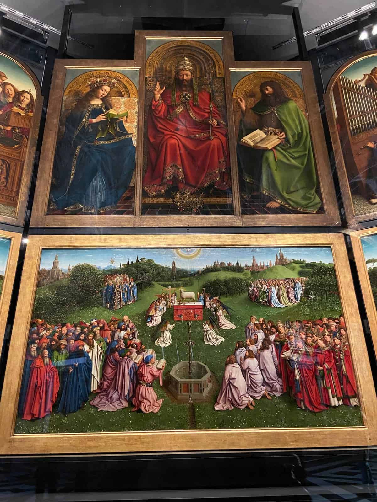 11+ Stunning Things to Do in Ghent, Belgium 20 The Adoration of the Mystic Lamb, Ghent Altarpiece at Saint Bavo's Cathedral