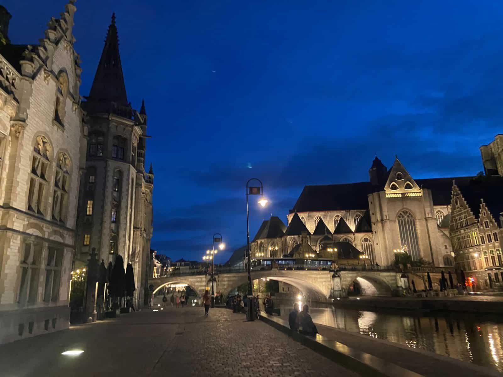 11+ Stunning Things to Do in Ghent, Belgium 30 Graslei and Korenlei in Ghent at night