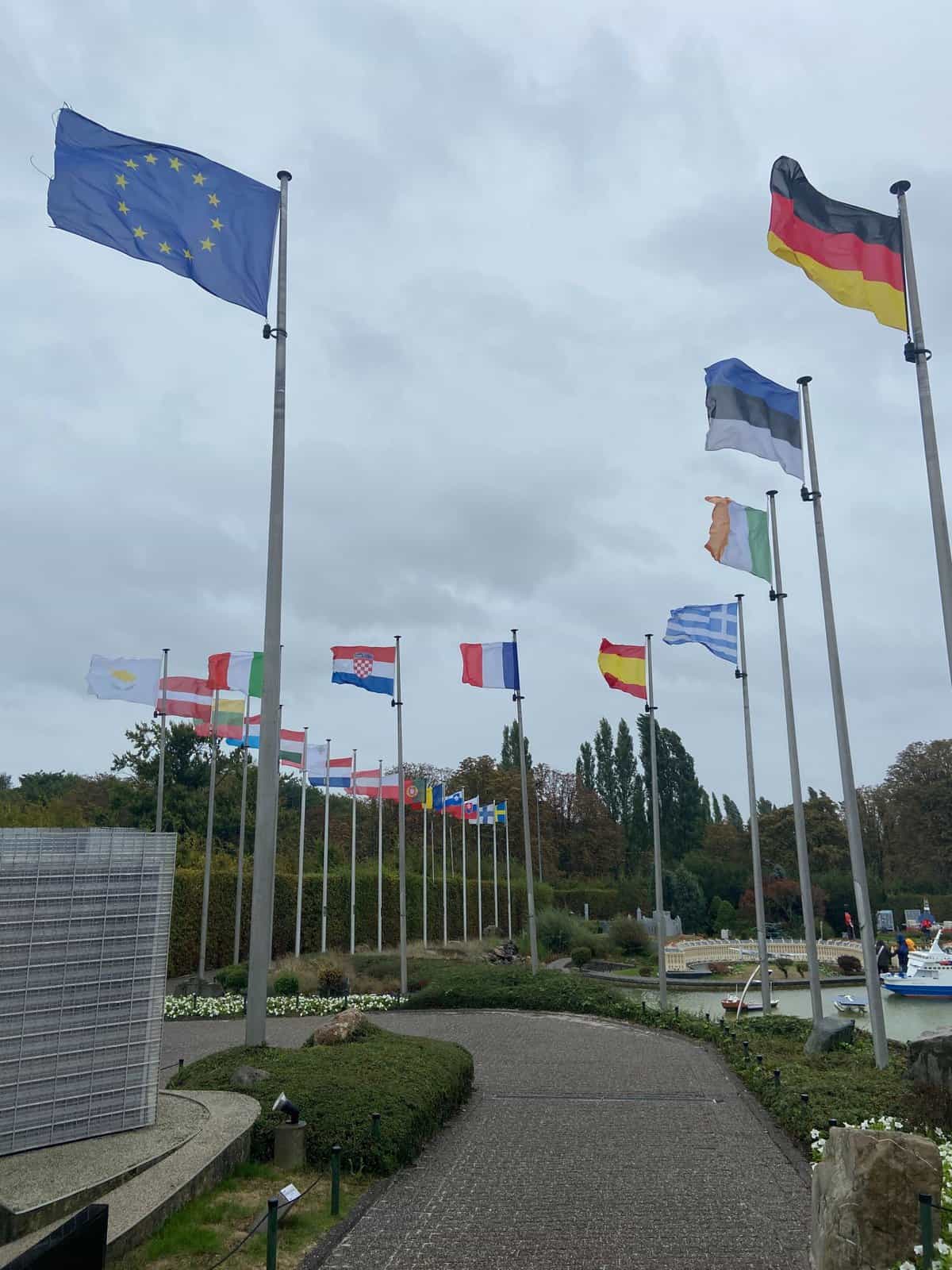 How to Explore All of Europe While Visiting Brussels 2 EU flags in Brussels