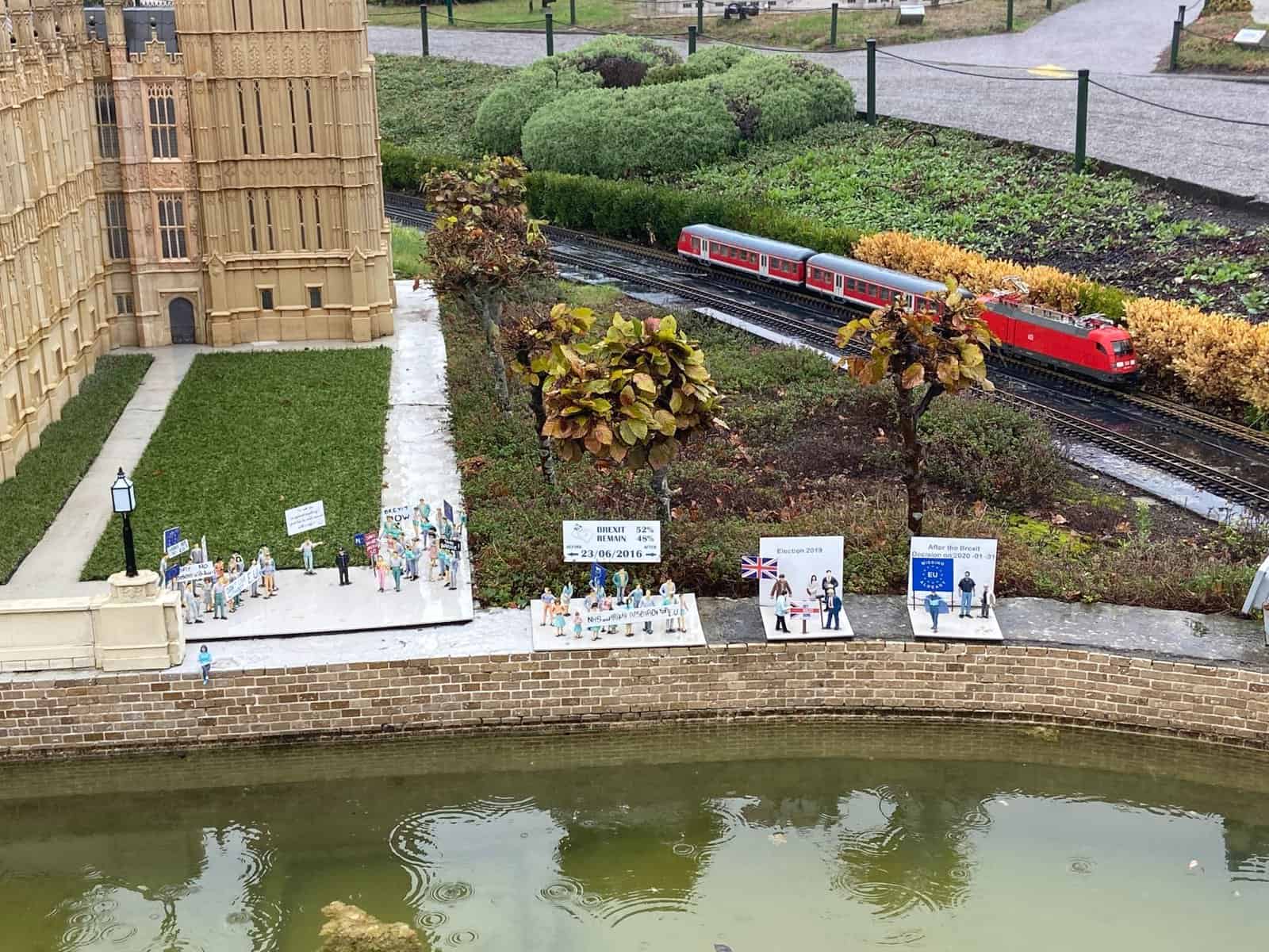 How to Explore All of Europe While Visiting Brussels 9 Brexit protests outside the Houses of Parliament at the UK at Mini Europe in Brussels