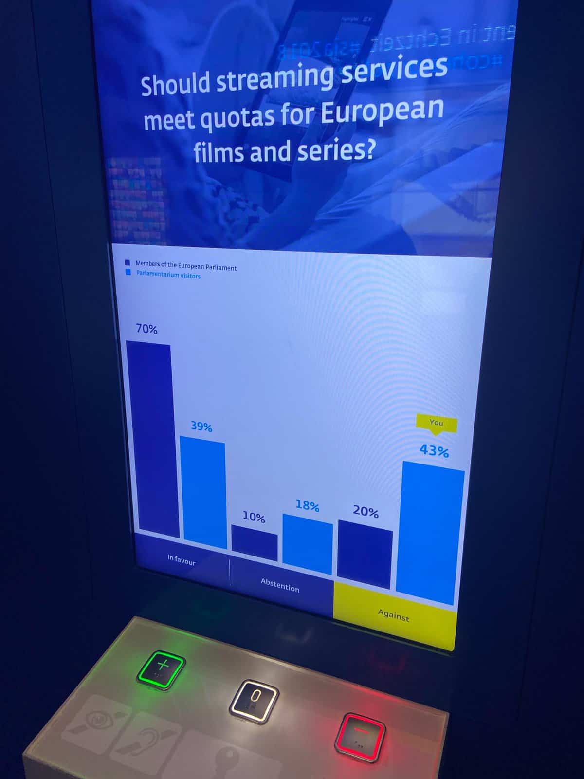 How to Explore All of Europe While Visiting Brussels 19 voting at the EU Parlamentarium in Brussels, Belgium