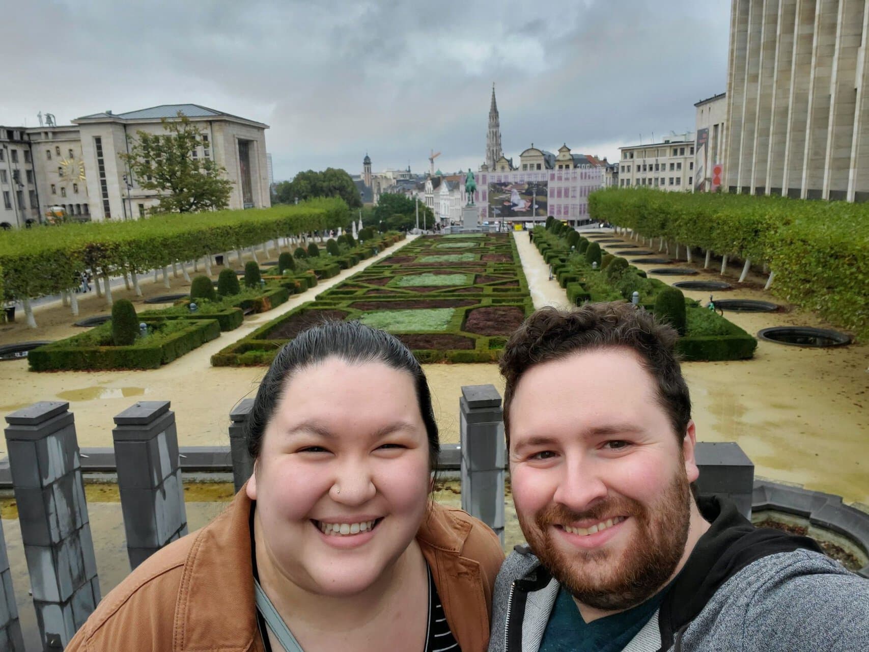 The 16 Best Rainy Day Activities in Brussels, Belgium 43 Riana and Colin selfie at Mont des Arts in Brussels, Belgium