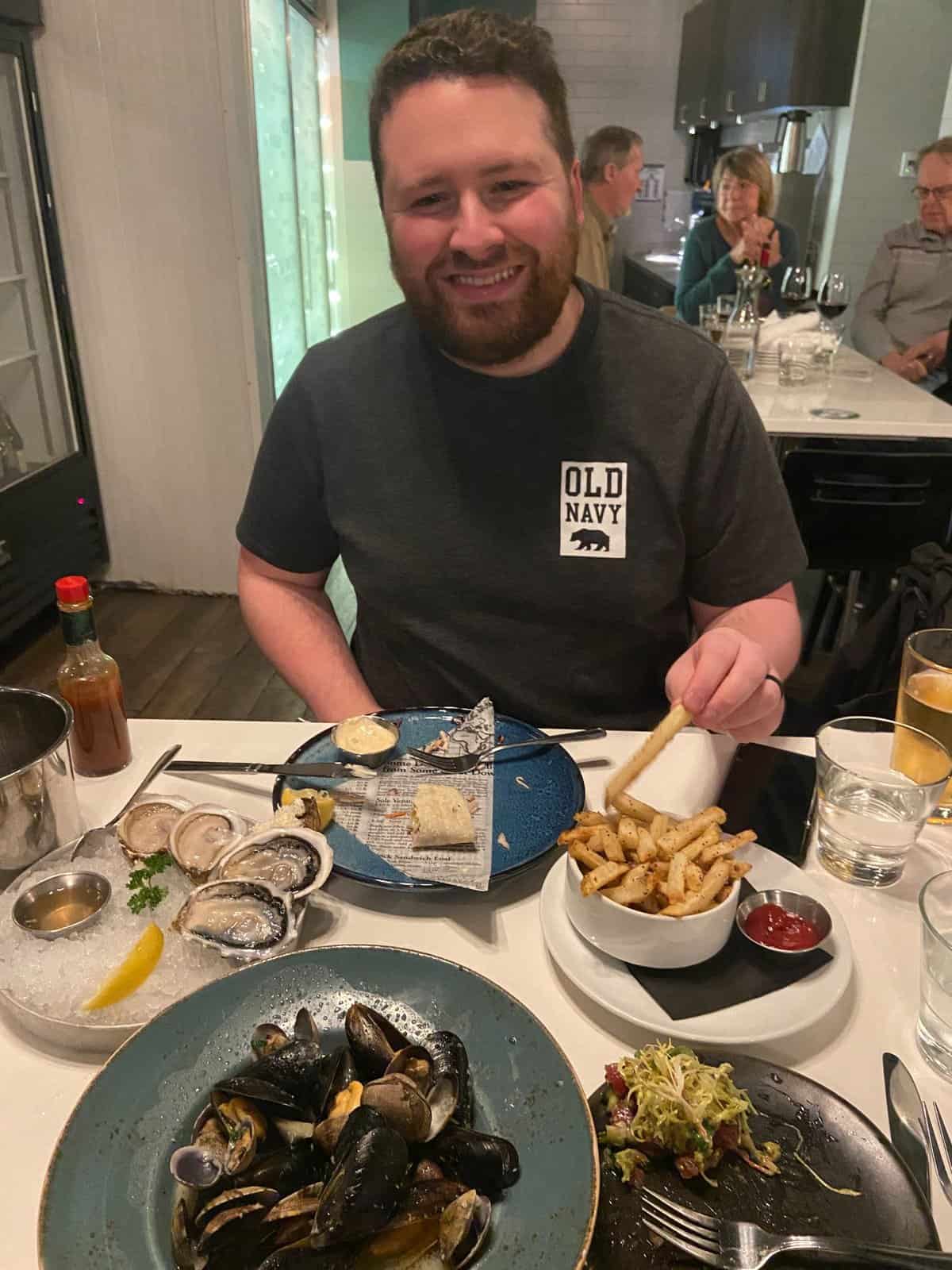 Fanny Bay Oysters date night with Colin