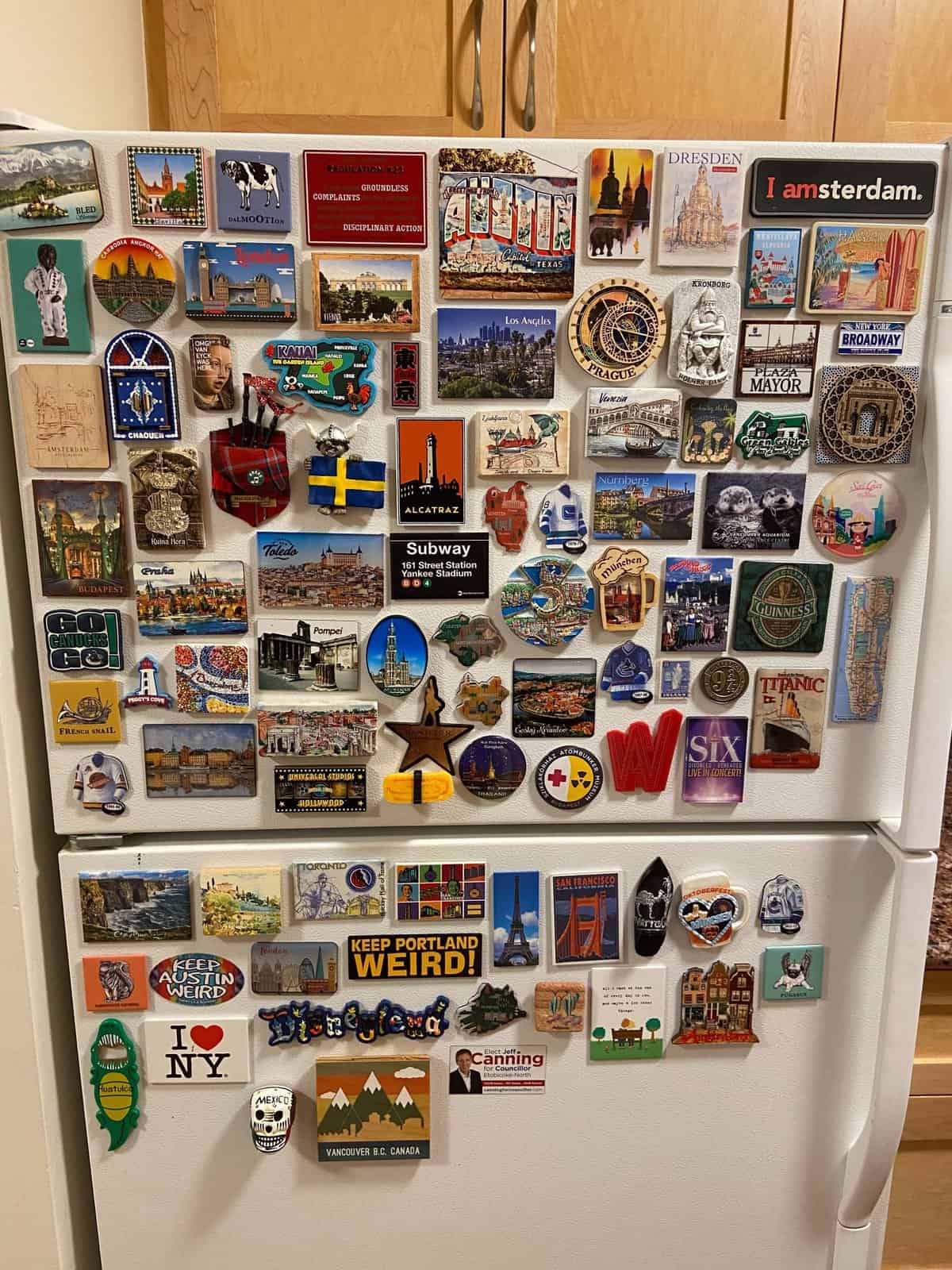 Welcome Home! Our New Vancouver Apartment Tour 7 travel magnets on fridge